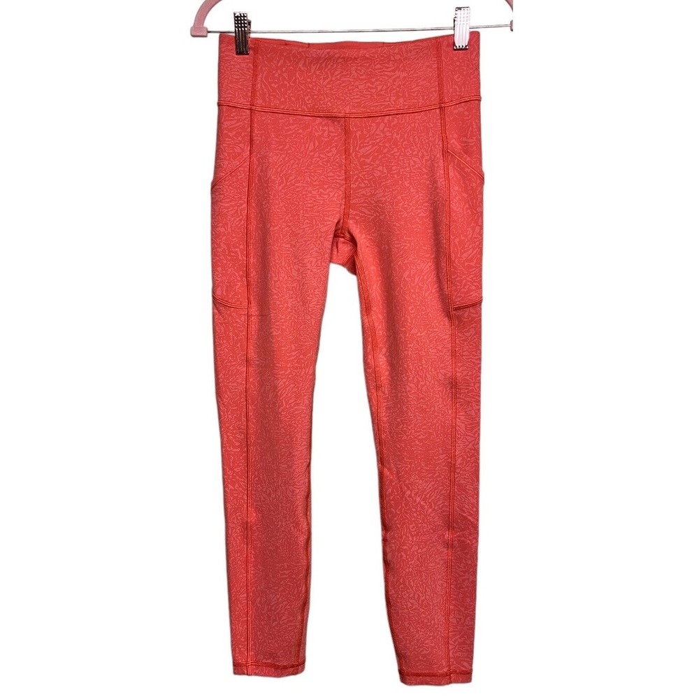 Lululemon Invigorate High Rise Tight 25" Warm Coral Crunch Size 6